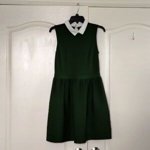 Lili Wang for Lilies Closet Anthro dark green sleeveless dress size 10 pin tuck